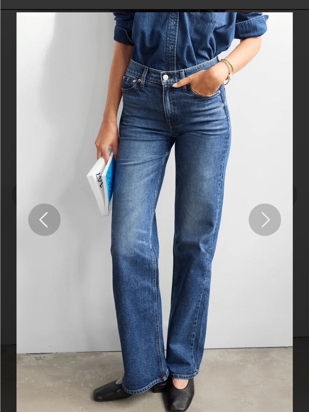 AYR Mid-Blue High-Rise Straight Leg Jeans